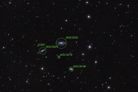 NGC 3024, NGC 3020, NGC 3019 BESCHRIFTUNG