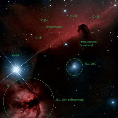 NGC2024 / IC434 Pferdekopfnebel mit Flammennebel.